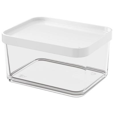 Pote Plástico Transparente Clear Grande De 1 Litro Tampa Branca - 20767-0007 - Coza