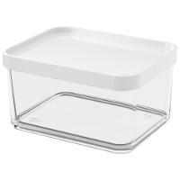 Pote Plástico Transparente Clear Grande De 1 Litro Tampa Branca - 20767-0007 - Coza - 1