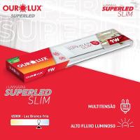 Luminária Superled Slim 30cm 9 Watts 3000k Bivolt - 5898b - Ourolux Luminaria Led Slim 30cm 9w 3000k Bivolt - 4