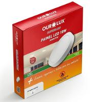 Painel Abs Led Sobrepor 18 Watts Bivolt 4000k Redondo - 02909a - Ourolux - 1