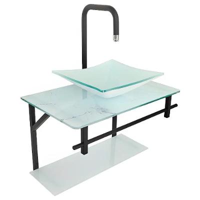 Lavatório Rubi Mármore 64x40cm Branco - 0168 - Dulluc Lavatório Rubi Mármore 64x40cm Branco Com Espelho - 0168 - Dulluc