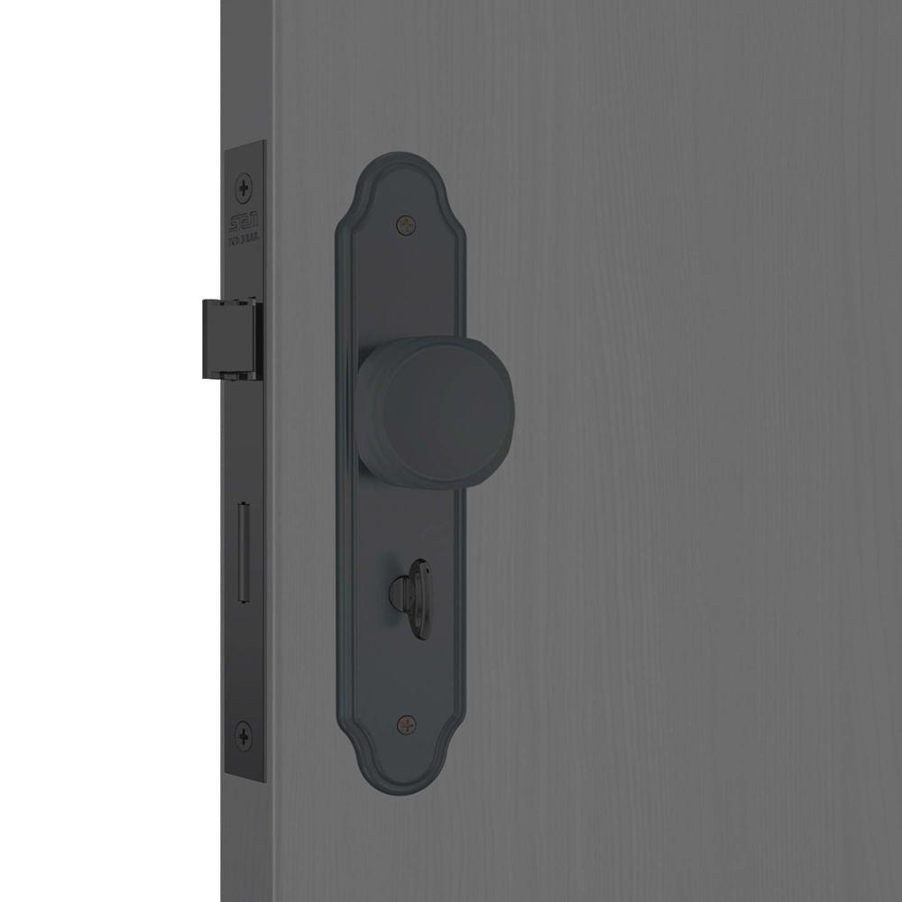 Fechadura Para Banheiro Fano 823-02 Com Espelho Preto Fosco - 56325 - Stam - 3