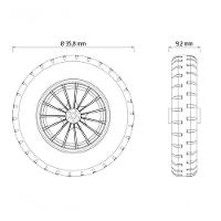 Roda 8 Para Carrinho De Mão Tramontina Plástica Com Pneu Maciço Em Borracha Macia - 2