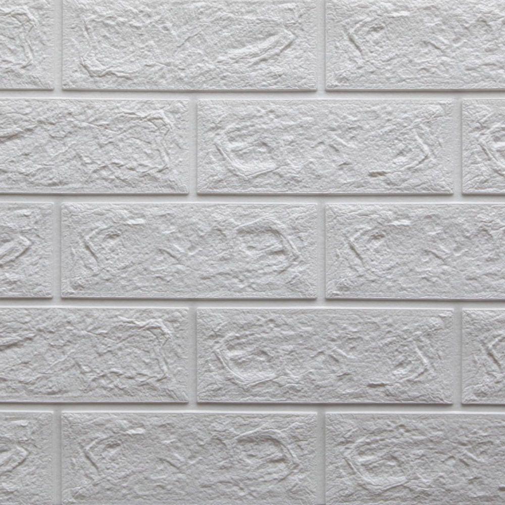 Placa Adesiva 3d Tijolo Branco 70x77cm - Pa035 - Plavidecor - 1