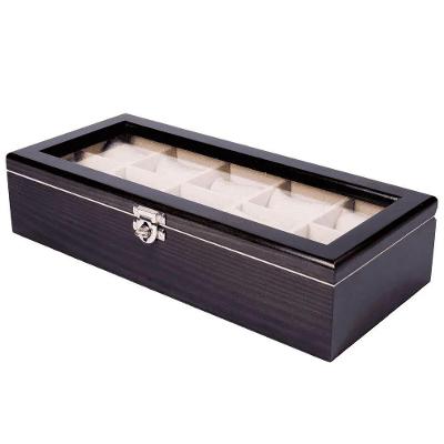 Estojo Porta Relógio ébano 10 Slots