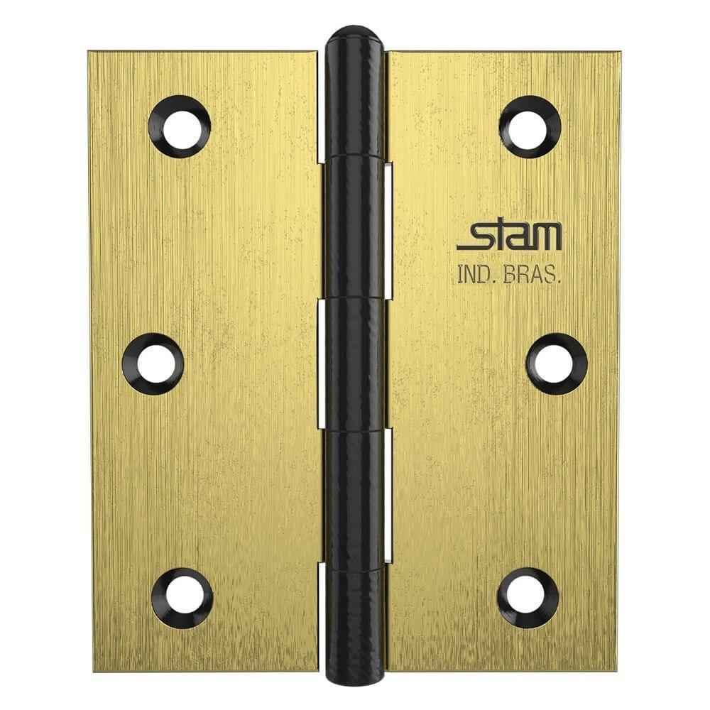 Dobradiça 3.1-2" X 3" X 1,9mm Oxidado Com Pino Rever?ivel E Canto Reto - 42083 - Stam - 1