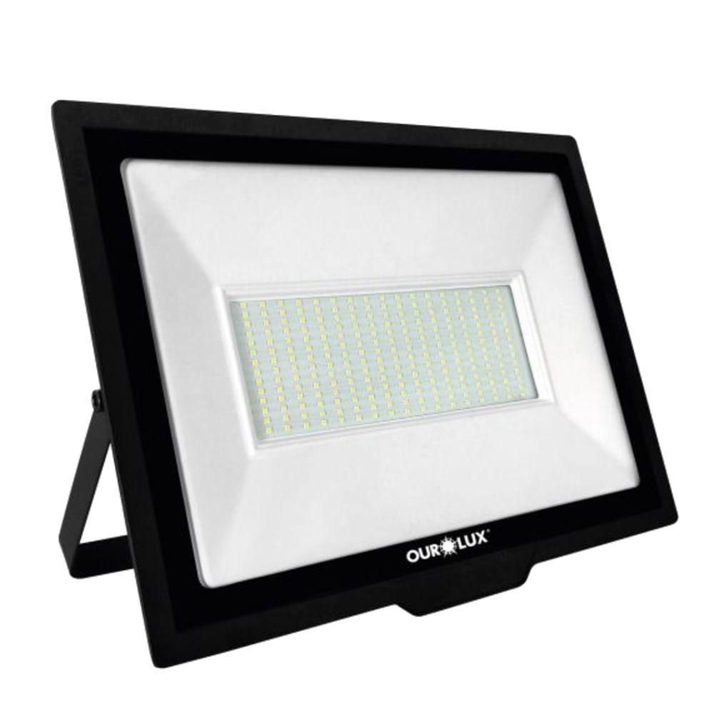 Superled Projetor Slim 300 Watts Preto 6500k - 3276 - Ourolux Projetor Superled Slim 300w Biv Preto 6500k - 1