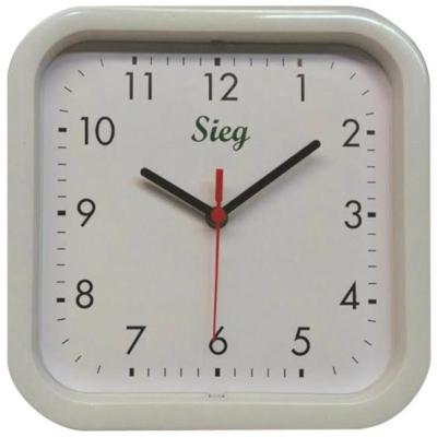 Relógio Quadrado Branco 25cm - 2302-00 - Sieg Relogio Quadrado 25cm Branco Fundo Liso