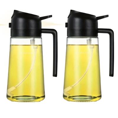 Kit 2 Porta Azeite Vinagre Shoyu Borrifador Vidro 450ml Prático Galheteiro Suporte Azeite