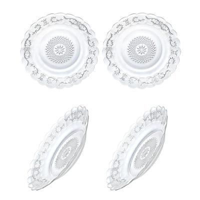 Conjunto 4 Pratos Fundo Vidro Transparente Reforçado Premium Sobremesa