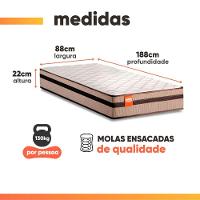 Cama Box Baú Solteiro Molas Ensacadas Bali 88x188x63cm Bege