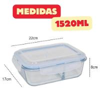 Vasilha De Vidro Hermética Com Tampa 1520ml Mantimentos Para Microondas Geladeira Comida Pote - 2