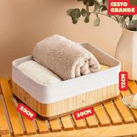Conjunto 3 Cesto Organizador Multiuso Em Bambu