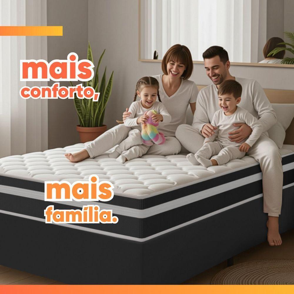 Cama Box Baú Solteiro Molas Ensacadas Bali 88x188x63cm Preto - 7