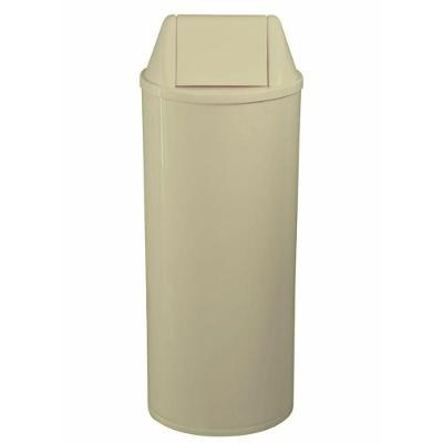 Lixeira De Plástico Bege 50cm Com Tampa 22 Litros - E12a-eb12bg - Jsn Cesto Plástico 50cm Com Tampa Bege - Eb12bg