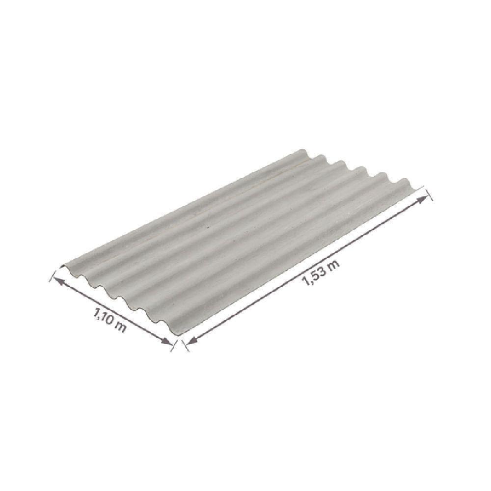 Telha De Fibrocimento Ondulada 6 Mm 1,53 X 1,10 Metros - Brasilit Telha Ondulada 6mm 1,53x1,10m Crfs - 3