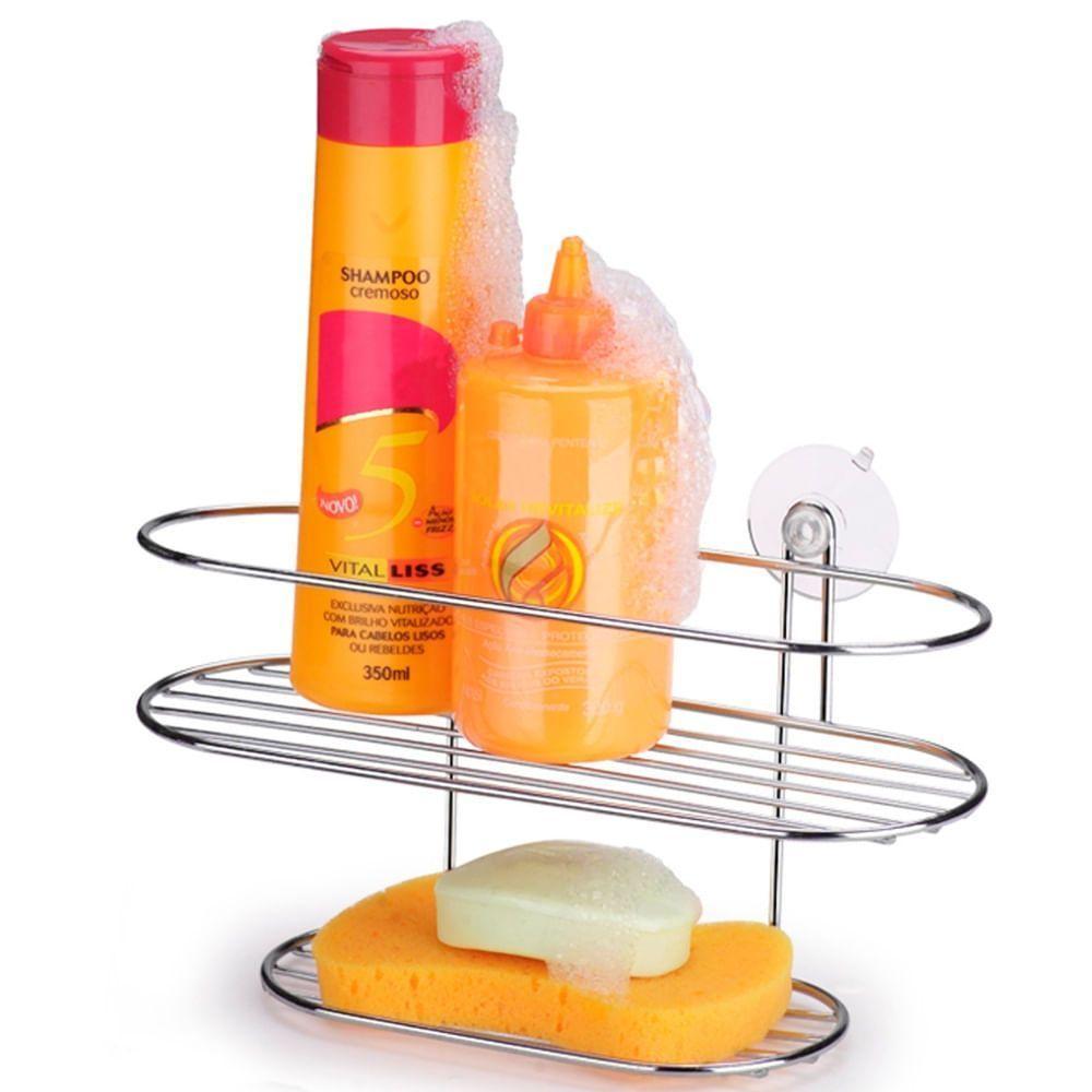 Suporte Prateleira Com Saboneteira E Ventosas - 1513 - Arthi - 2