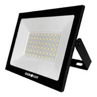 Projetor Superled Slim Preto Bivolt De 50 Watts E 6500k - 03265 - Ourolux - 2