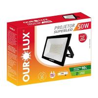 Projetor Superled Slim Preto Bivolt De 50 Watts E 6500k - 03265 - Ourolux - 3