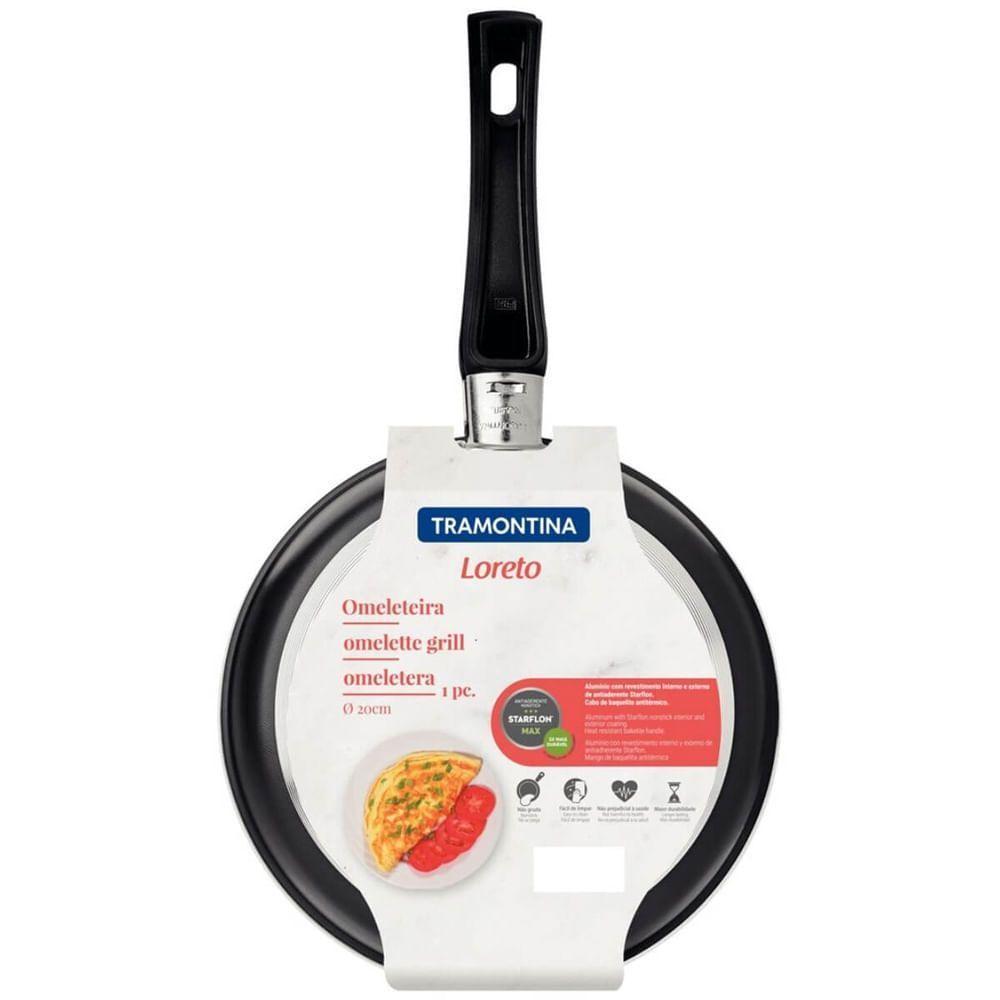 Omeleteira Loreto Em Alumínio Antiaderente Starflon Max Com Cabos Baquelite 20cm Grafite - 20123820 - Tramontina - 4