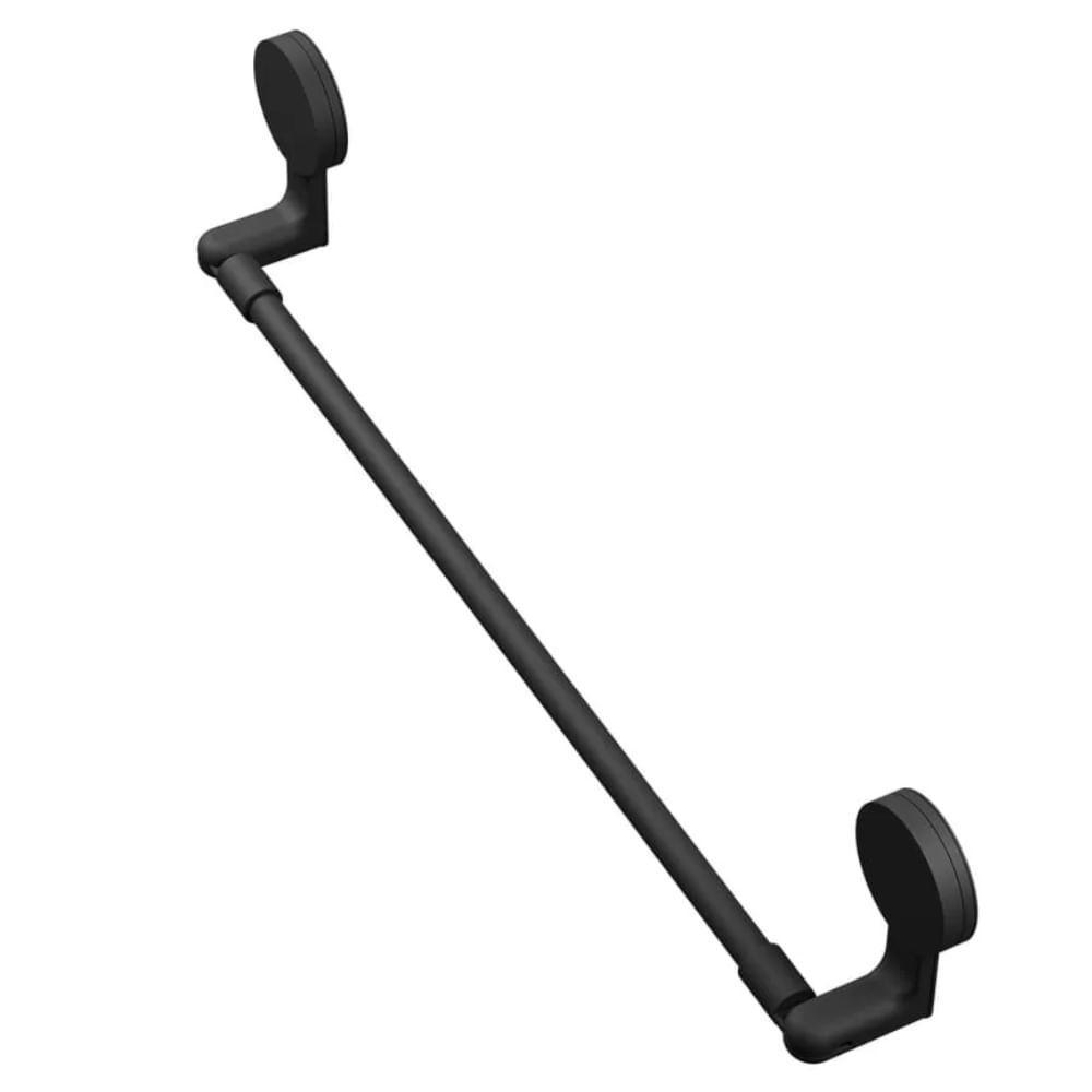 Porta Toalha 58,5x5,4x11,8cm Com Adesivo Preto Fosco - Ad4-pt*pr-fos - Astra - 5