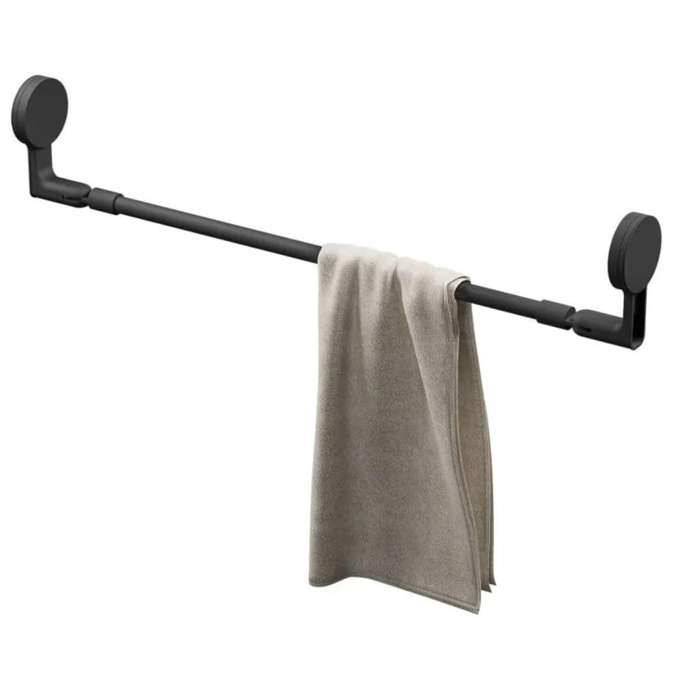 Porta Toalha 58,5x5,4x11,8cm Com Adesivo Preto Fosco - Ad4-pt*pr-fos - Astra - 9