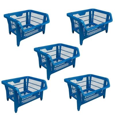 Kit Com 5 Unidades De Cesto Expositor Pratico Azul - 42503 - Presto