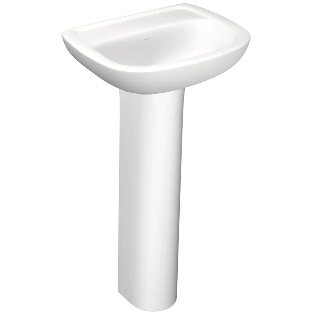 Kit Lavatório Vogue Plus-aspen 45,5x35,5cm Com Coluna Branco - Deca Kit Lavatorio Com Coluna Aspen - 1