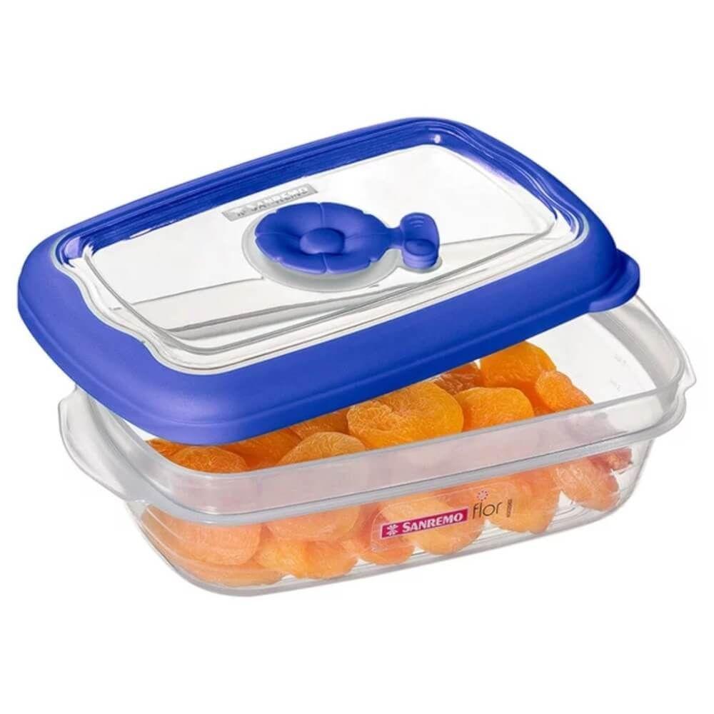 Pote Retangular Plástico Pequeno Baixo 430ml - 717-5 - Sanremo Recep.ret.pq.baixo 430ml Sanremo 717-5 (bnd) - 1