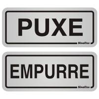 Placa De Alumínio Auto-adesiva 12x12cm Puxe - Empurre - 900 Af - Sinalize Placa 5 X 12 (puxe - Empurre) Sinalize 900af - 1
