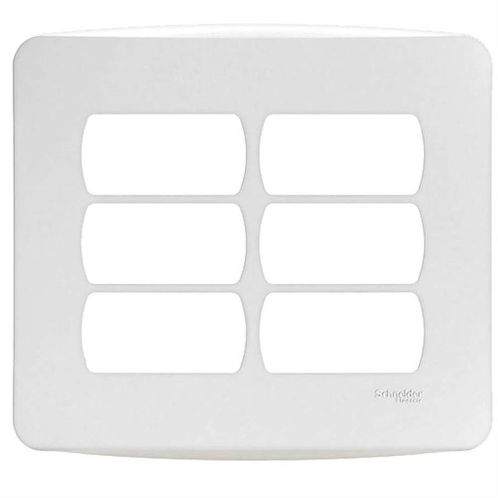Placa 4x4 6 Postos Branca Miluz - S3b77460 - Schneider Placa 4x4 6 Postos Br Schneider S3b77460-miluz - 1