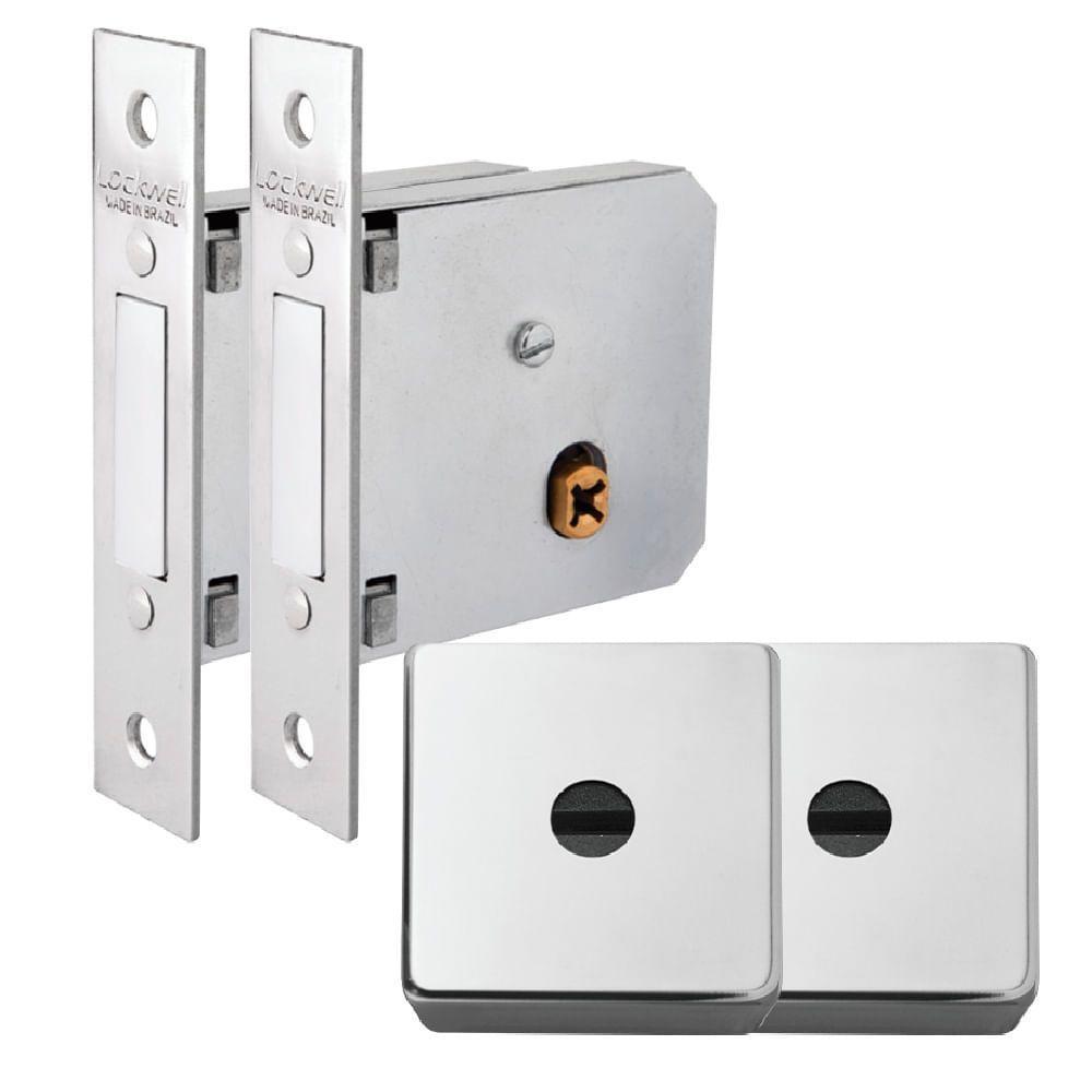 Super Trava 40mm Inox Escovado Dose Dupla - 9141-2 - Lockwell Super Trava 40mm Inox Dose Dupla - 9141-2 - Lockwell - 1