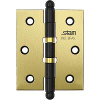 Dobradiça Pino E Bola 3" X 2.1-2" X 1,7mm Oxidado Com 2 Anéis E Canto Reto - 42049 - Stam - 1