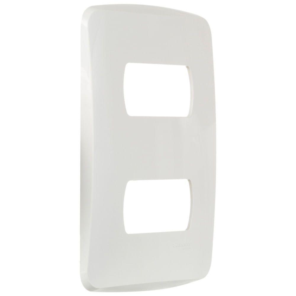 Placa 4x2 2 Postos Separados Branca Miluz - S3b77120 - Schneider Placa 4x2 2 Posto Separados Br Schneider - 1