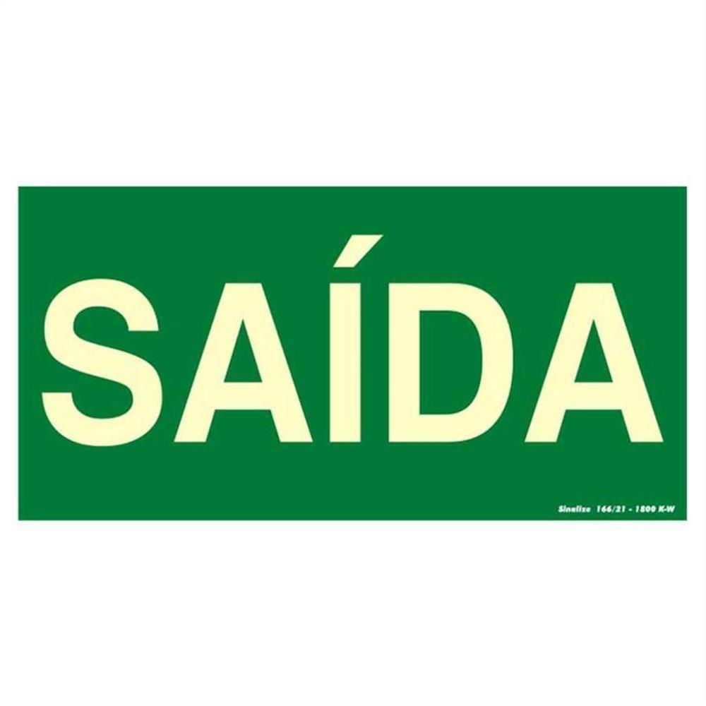 Placa De Pvc Fotoluminescente Auto-adesiva 20x40 Saida - 360 Al - Sinalize Placa Fotolum.20x40 (saida) Sinalize 360al - 1