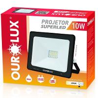 Projetor Superled Slim Preto Bivolt De 10 Watts E 6500k - 03261 - Ourolux - 2