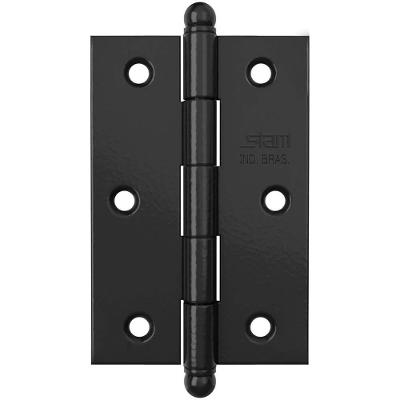 Dobradiça Pino E Bola 3.1-2" X 2.5-16" X 1,7mm Preto Sem Anel E Com Canto Reto - 42073 - Stam