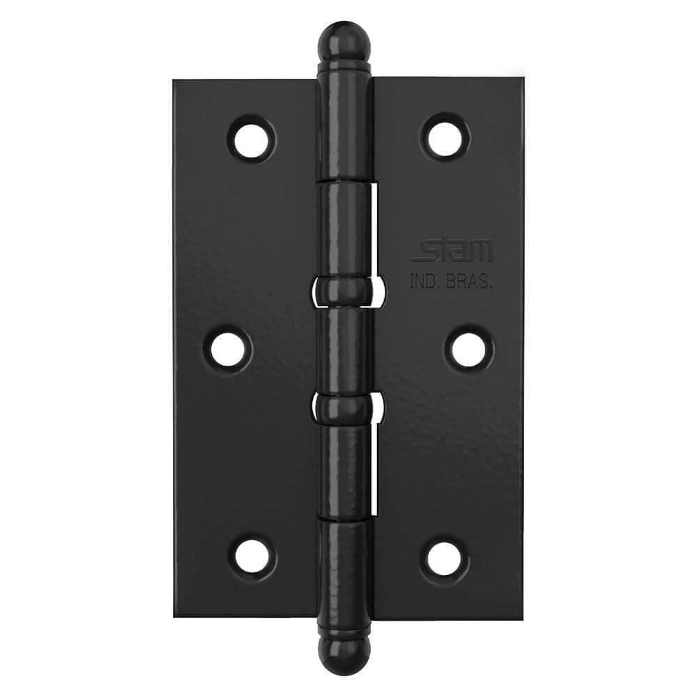 Dobradiça Pino E Bola 3.1-2" X 2.5-16" X 1,7mm Preto Com 2 Anéis - 42025 - Stam - 1