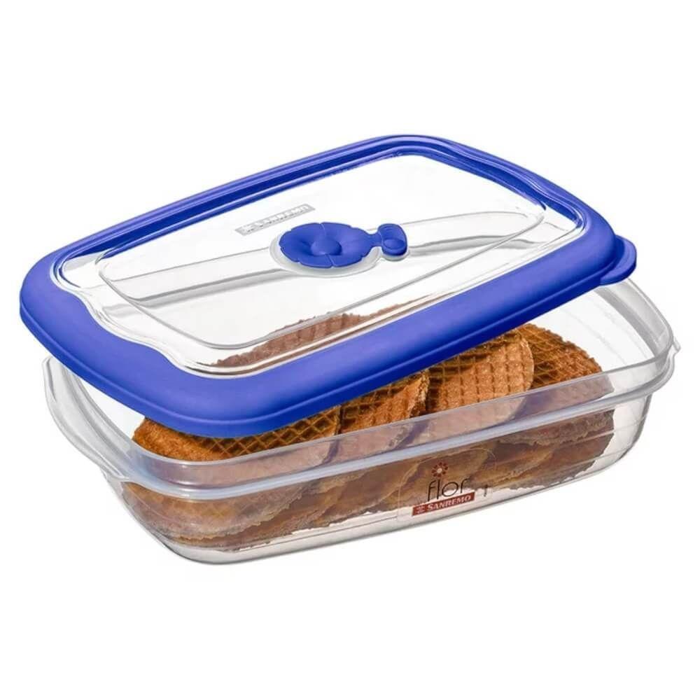 Pote Retangular Plástico Médio Baixo 1260ml - 719-5 - Sanremo Recep.ret.md.baixo 1260ml Sanremo 719-5 - 1