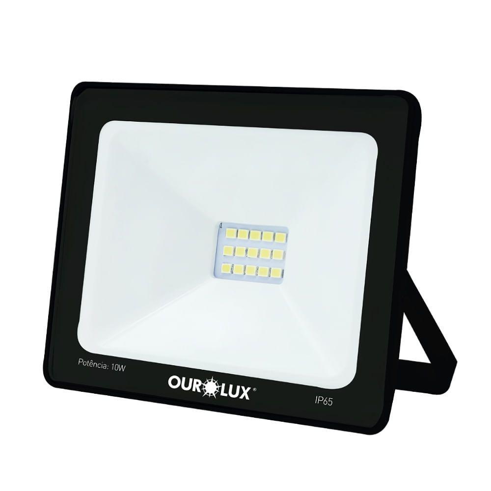 Projetor Led Slim 30w Preto 3000k - Ourolux Refletor Led Slim 3000k 30w Preto Bivolt - 1