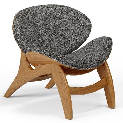 Poltrona Decorativa Orgânica Sala Living Kadosh L02 Linho Mescla Chumbo - Lyam Decor