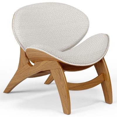 Poltrona Decorativa Orgânica Sala Living Kadosh L02 Bouclê Cru- Lyam Decor