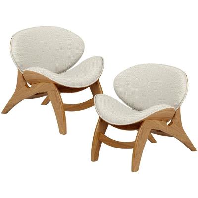 Kit 2 Poltronas Decorativas Kadosh L02 Sala Linho Champagne Bege Lyam Decor