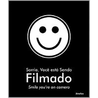 Placa De Poliestireno Store Black 15x18cm Sorria, Você Está Sendo Filmado - Blk06 - Sinalize - 1