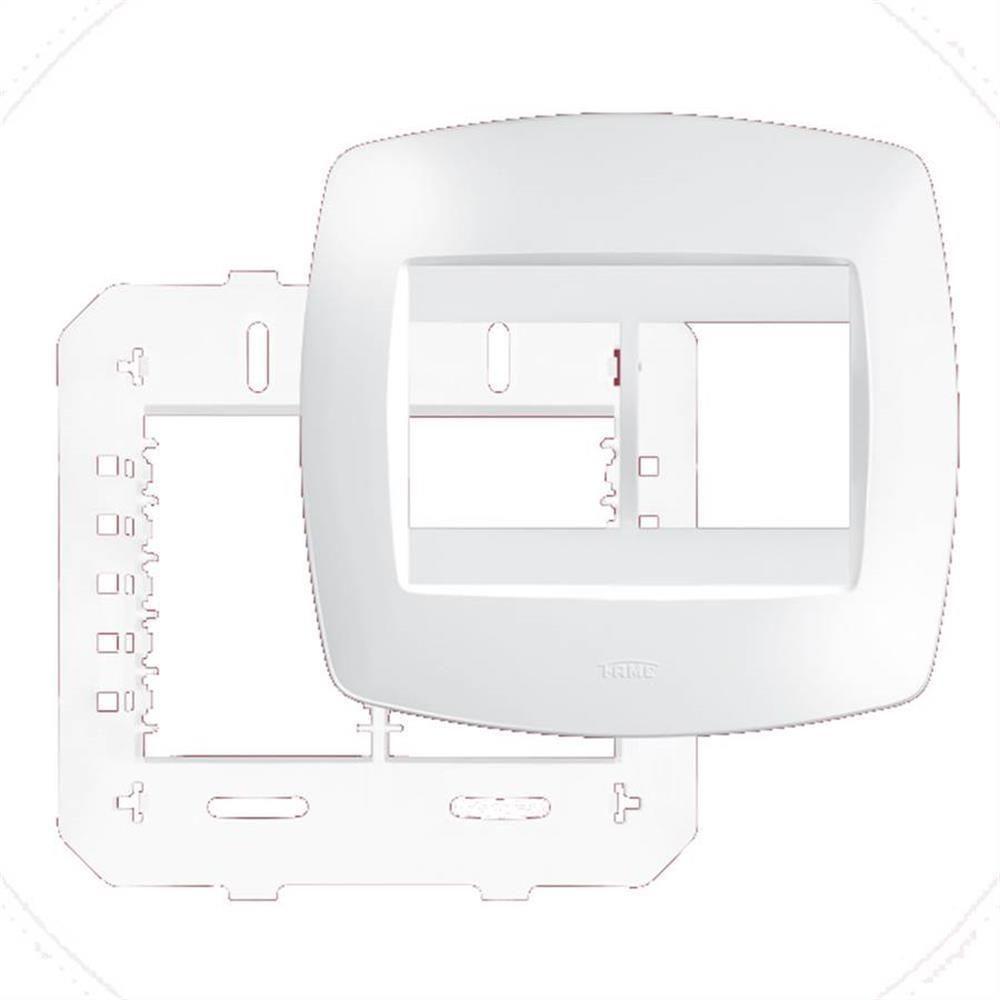 Placa 4x2 Com Suporte 4 Módulos Horizontais Elegance - 094.2840.0 - Fame Placa 4x4 C-suporte 4 Mod.horiz.elegance - 1