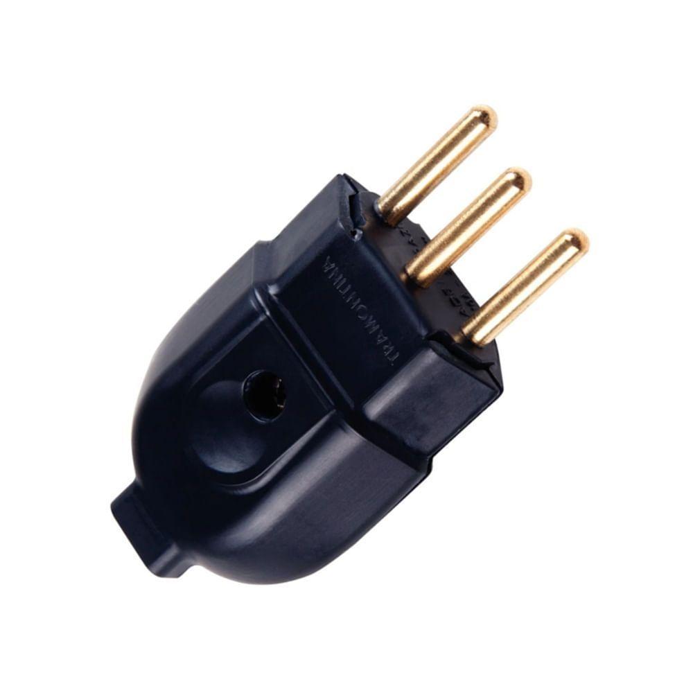 Plugue Macho Preto 2p+t De 10 Ampères E 250 Volts - 57403103 - Tramontina - 2