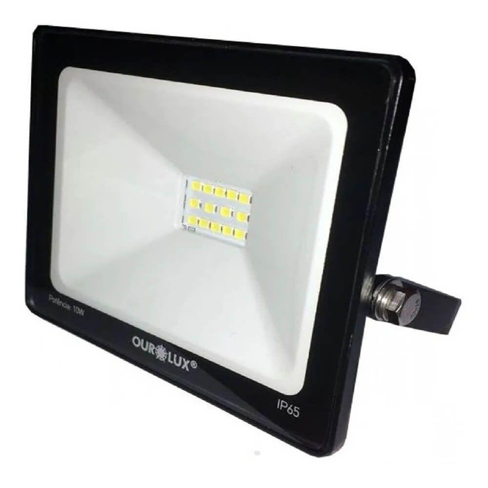 Projetor Superled Slim Preto Bivolt De 20 Watts E 6500k - 03261b - Ourolux - 1
