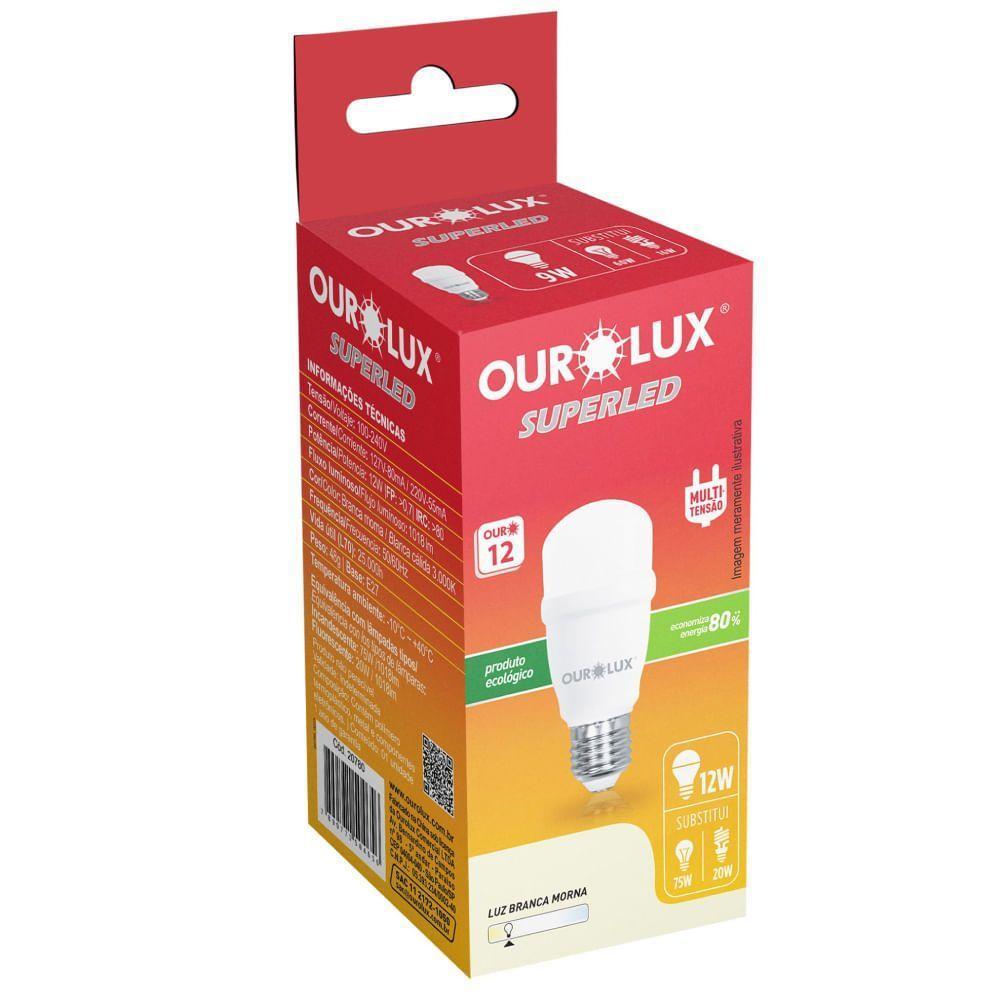 Lâmpada Mini Superled T 12w 3000k Bivolt - 20780 - Ourolux Lampada Superled Mini T 12w 3000k Bivolt - 20780 - Ourolux - 2