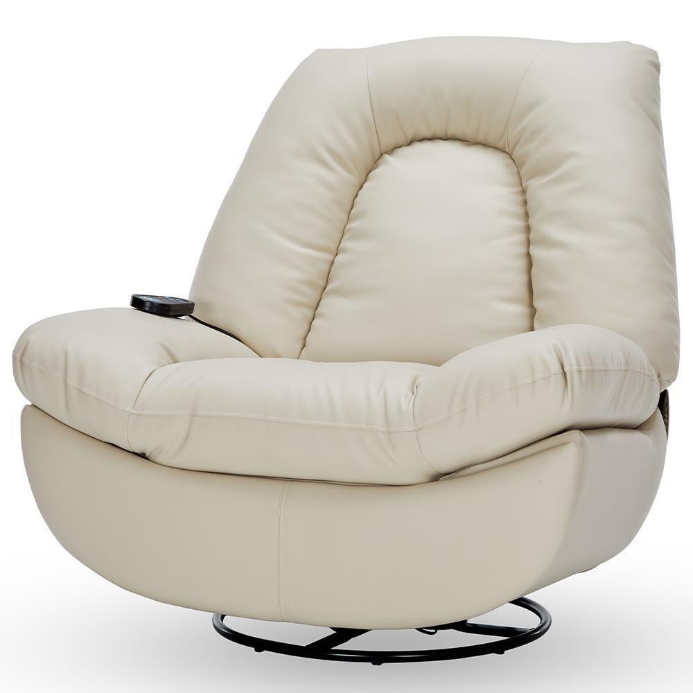 Poltrona Reclinável Elétrica Com Massagem E Aquecimento Salvana L07 Couríssimo Bege - Lyam Decor - 8