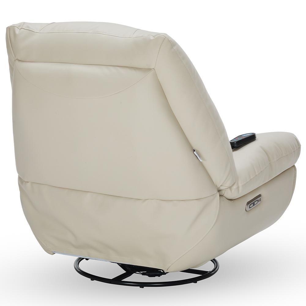 Poltrona Reclinável Elétrica Com Massagem E Aquecimento Salvana L07 Couríssimo Bege - Lyam Decor - 9